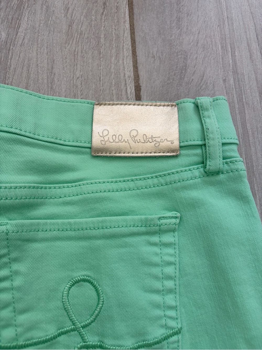 Lilly Pulitzer Mint Green Cropped Frayed-Hem Jeans - Picture 5 of 9